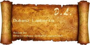 Dukesz Lamberta névjegykártya